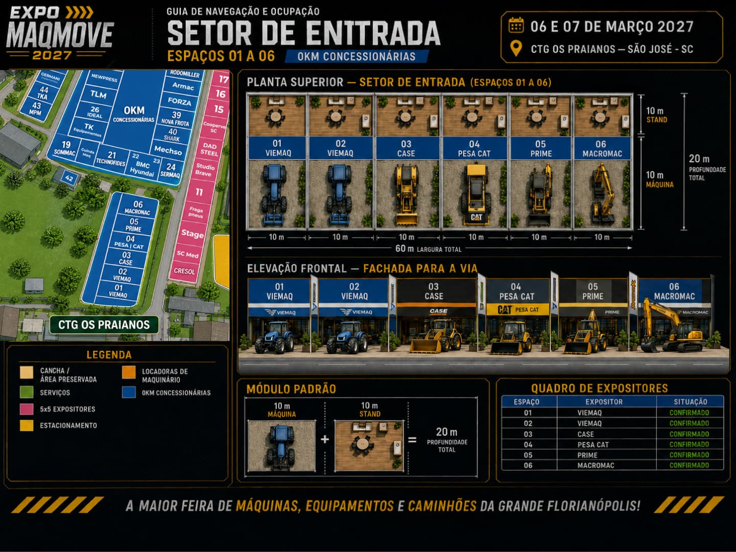 Guia de ocupação — Setor de Entrada, Espaços 01 a 06